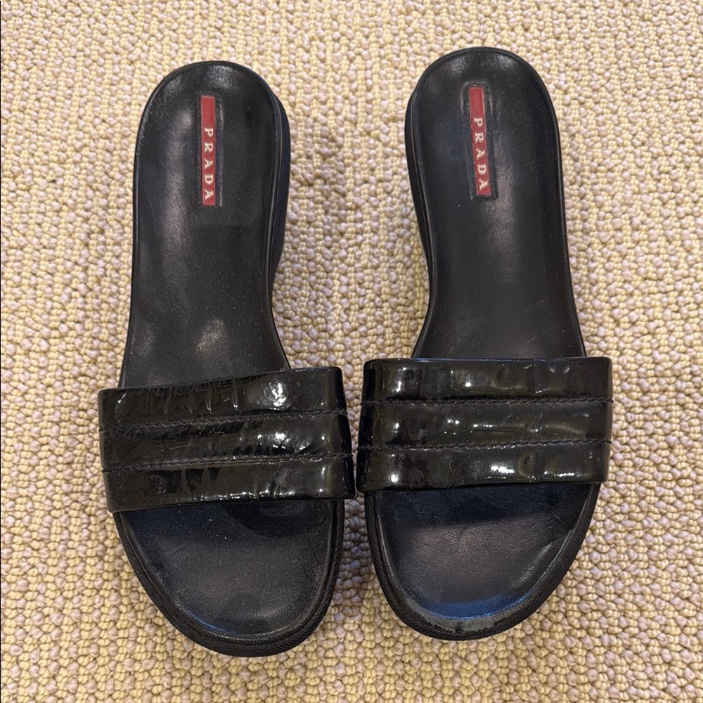 Prada Women's Black Slide Sandals